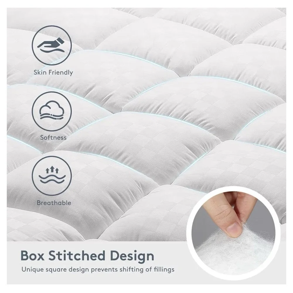 Mattress Topper King Size,Extra Thick Mattress Pad Cover,Cooling Pillow Top Matt